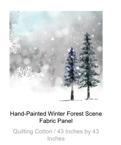 Customer photo review of Hand-Painted Winter Forest Scene Fabric Panel