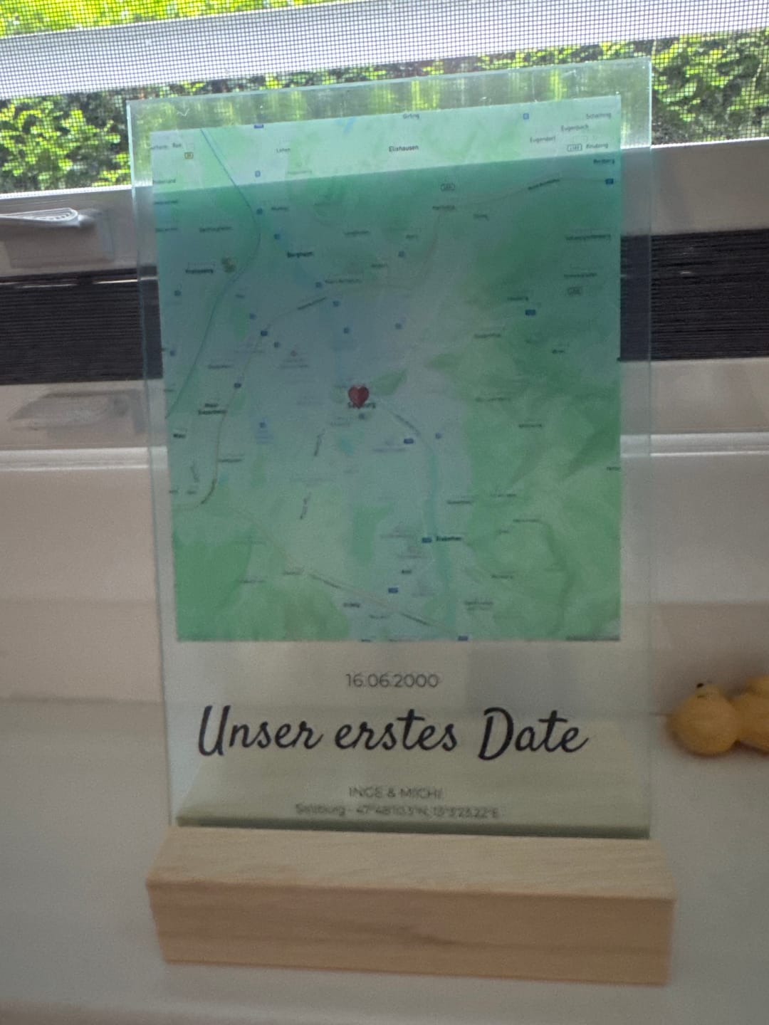 Customer photo review of "Unser Ereignis" - Personalisierte Acryltafel