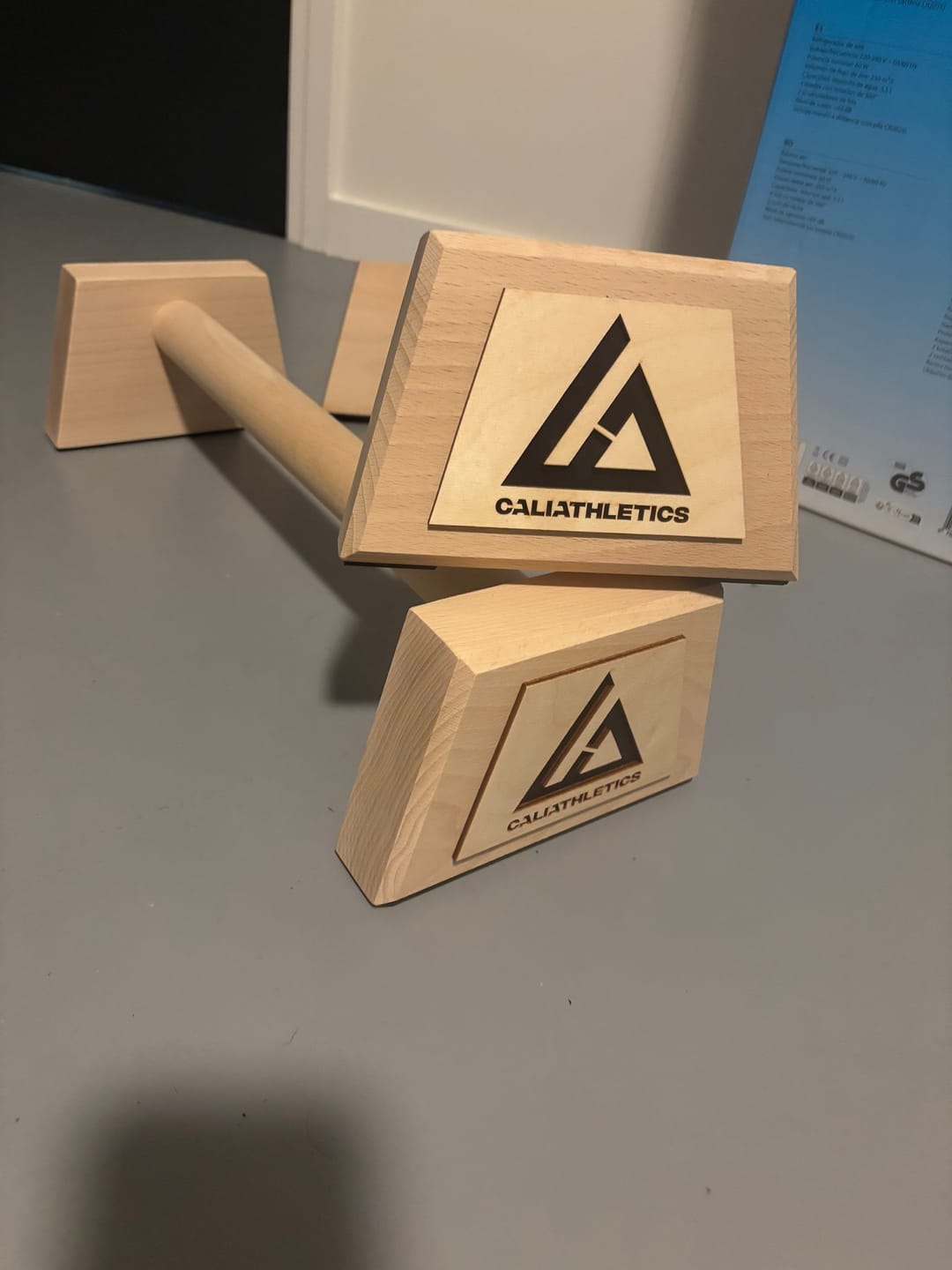 Customer photo review of Wooden Parallettes LONG