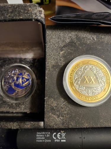 Customer photo review of 1 to 50 Year 40mm Gold & Silver AA Medallions - Bi-Plate Fancy Chips/Coins