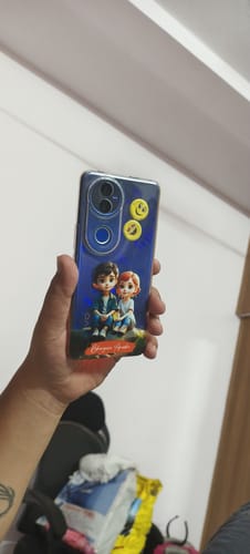 Customer photo review of Cute Love Couple Customize Transparent Silicon Case For Vivo