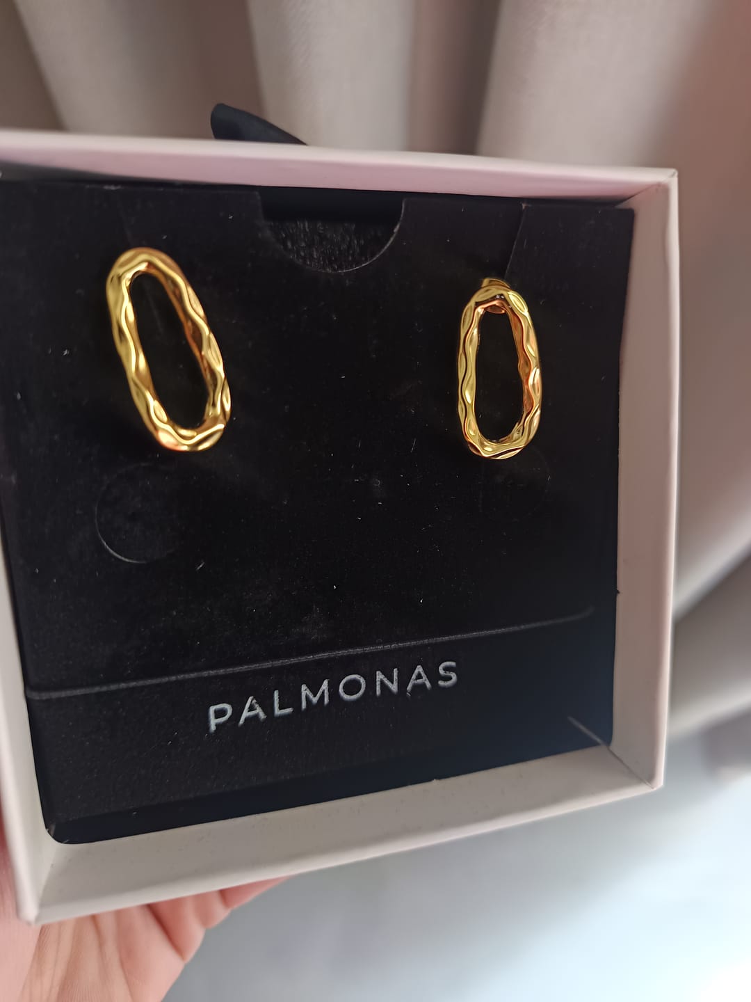 Customer photo review of Abstract Oval Earrings