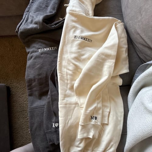 Customer photo review of Custom Embroidered Roman Numeral Hoodie