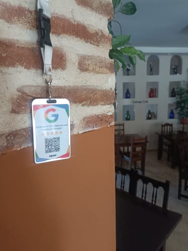 Customer photo review of Tarjeta Reseñas de Google