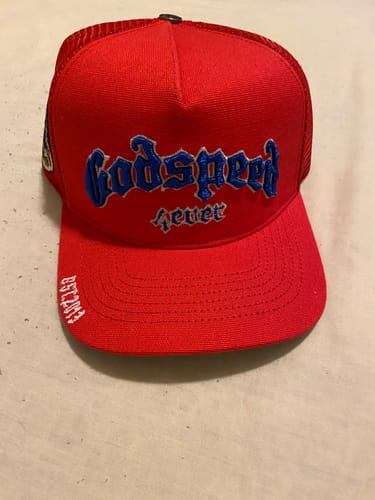 Customer photo review of Godspeed Forever Trucker Hat Red/Blue/White