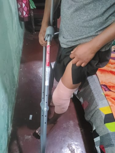 Customer photo review of Astra Under Arm Crutches | Adjustable Elbow Support & Height | Light Weight | PVC grip Handle (1 Pair) | Color (Grey)