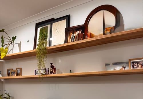 Customer photo review of Timber Floating Shelf