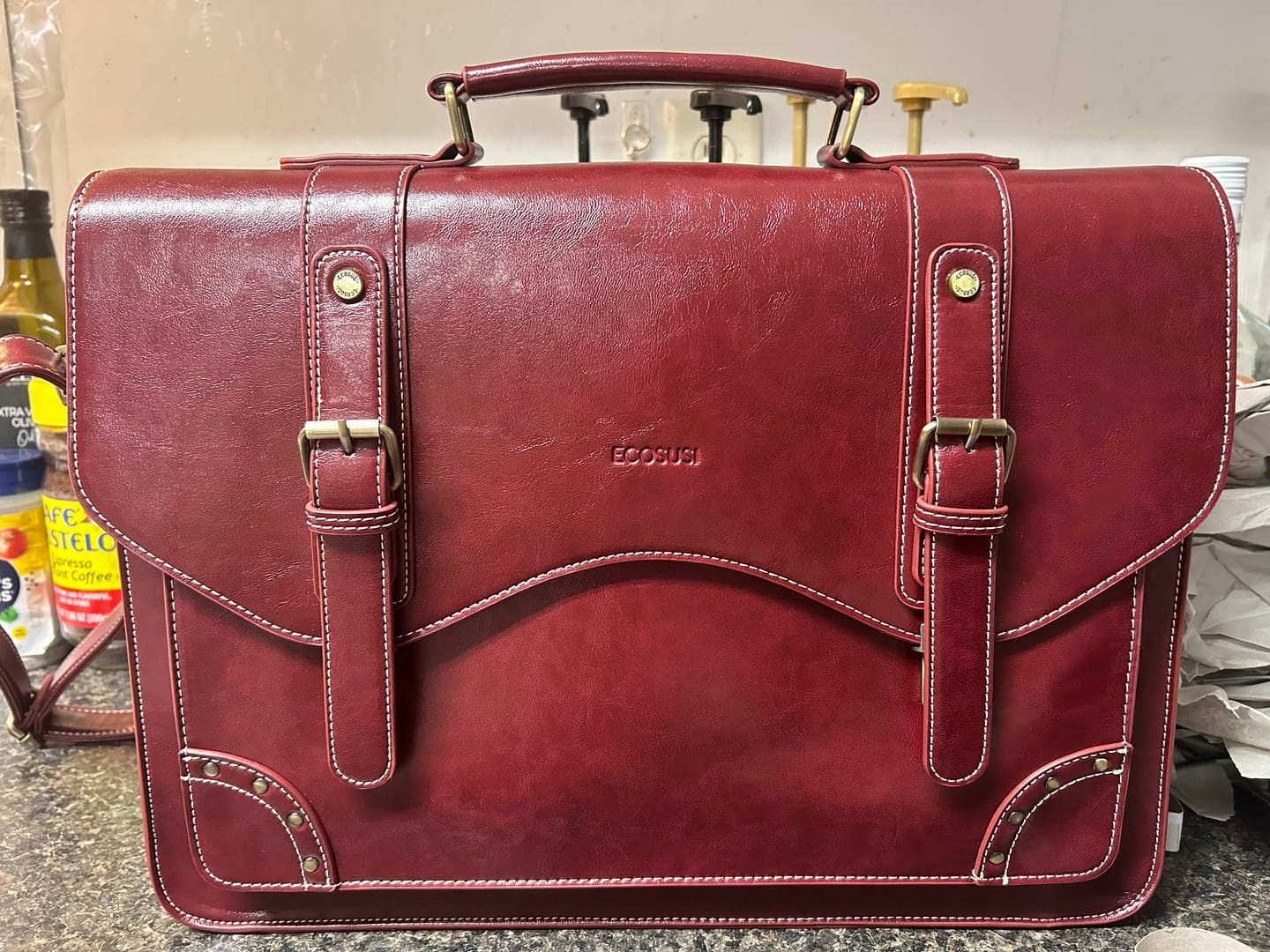 Customer photo review of Wilder Vintage Rivet 15.6-Inch Briefcase