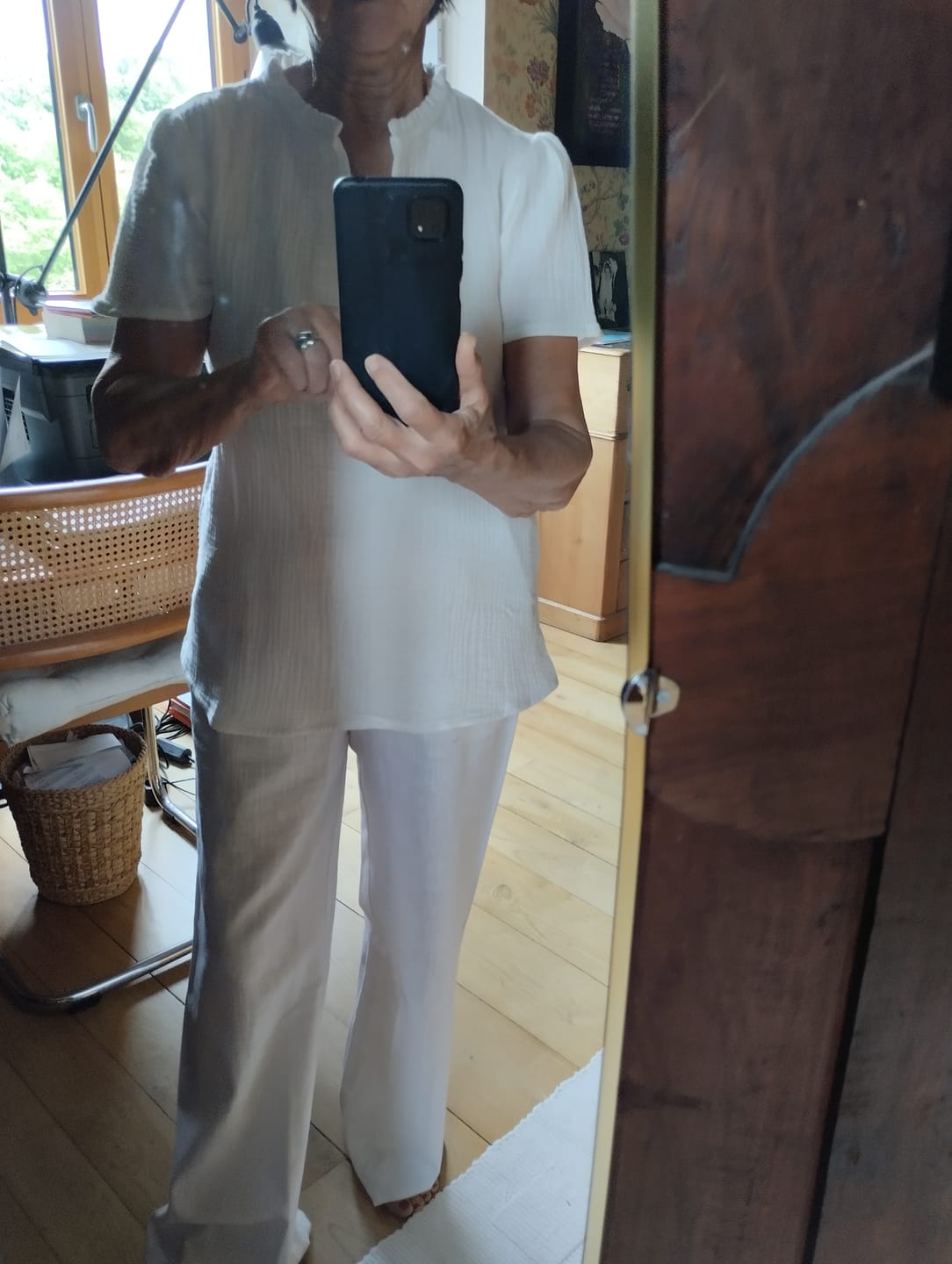 Customer photo review of Blouse Ernestine lin/coton rayé ficelle