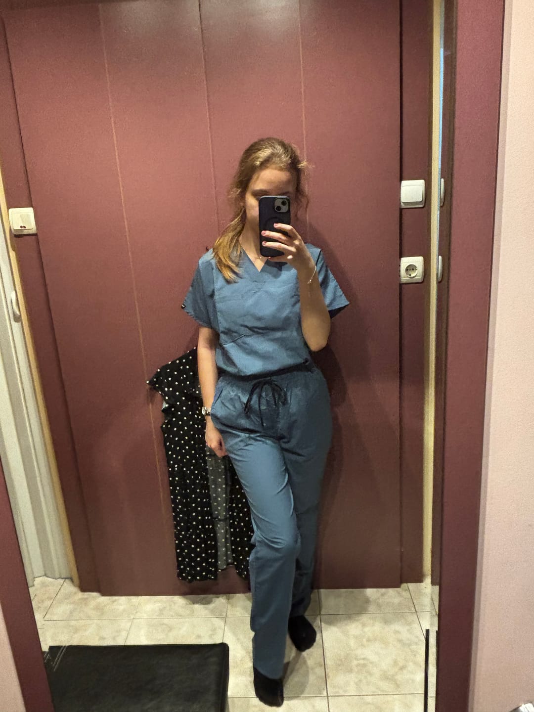 Customer photo review of Costum Medical Albastru Petrol, Pentru Femei - Petrol Grey - Model Classic