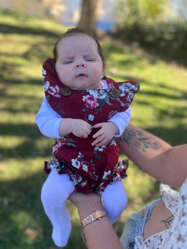 Customer photo review of MELODY BUTTON ROMPER