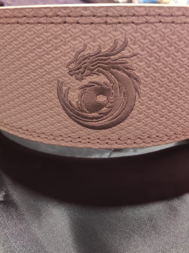 Customer photo review of Dragonforged Lever Belt – 13mm Ice White Powerlifting Belt (Limited Edition)