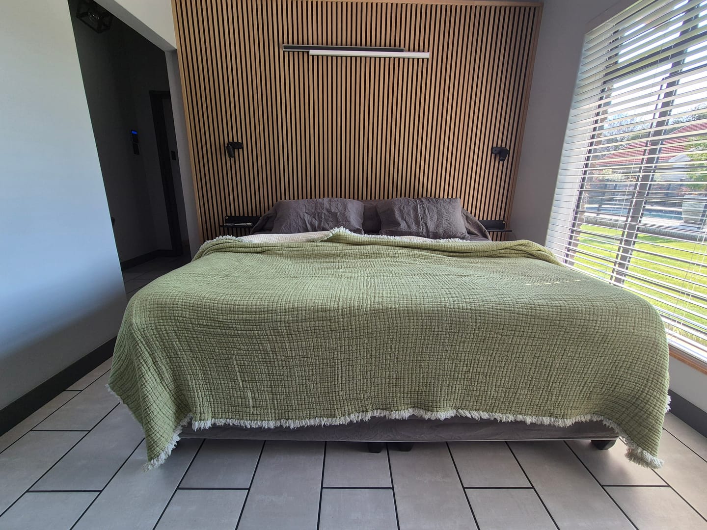 Customer photo review of Hazea Muslin Blanket - Pistachio