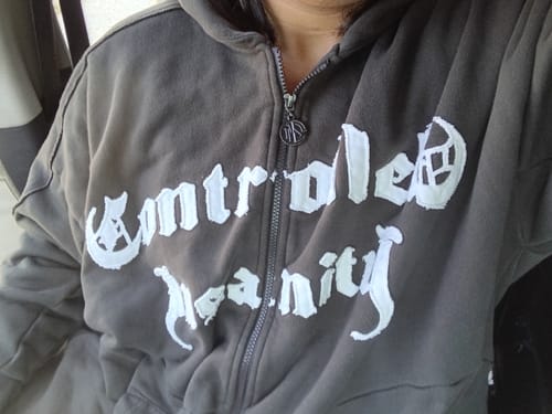 Customer photo review of Mocha Brown Essential Zip Up