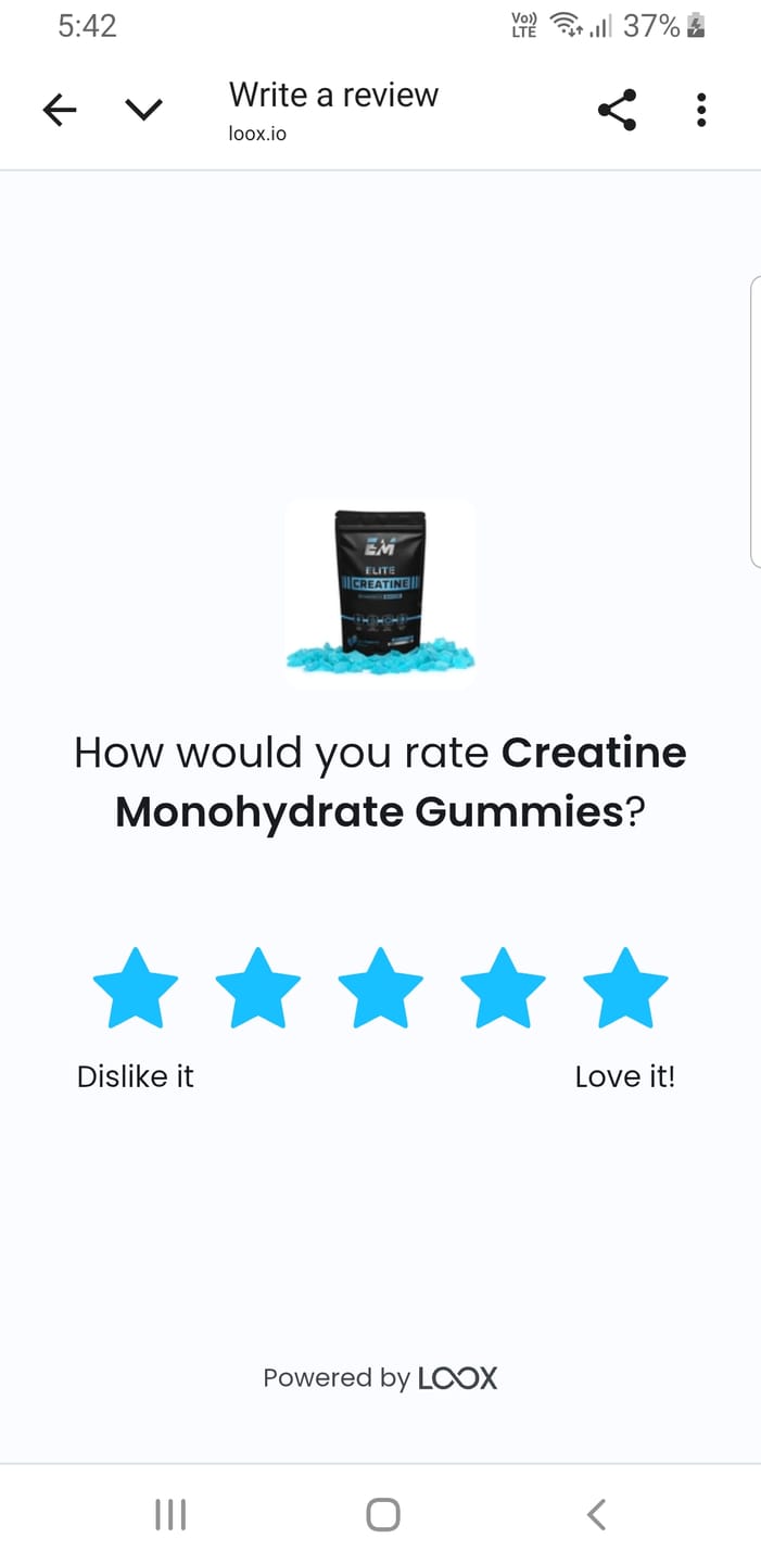Customer photo review of Creatine Monohydrate Gummies