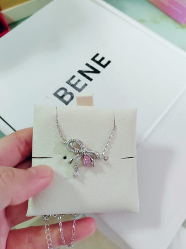 Customer photo review of Lily Bow Necklace