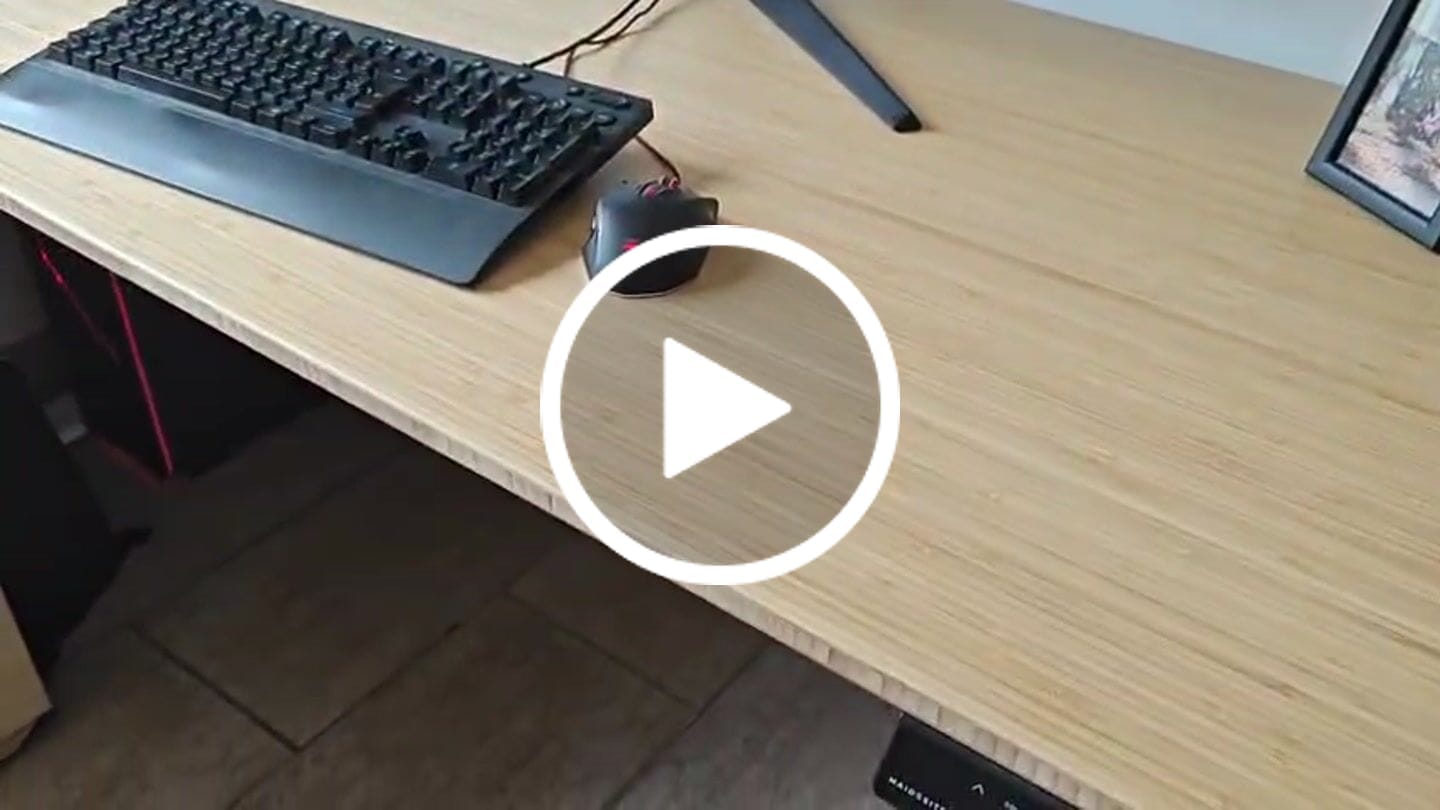 Customer video review of Maidesite TH2 Pro Plus-Marco de Escritorio Eléctrico Elevable en Altura Doble Motor