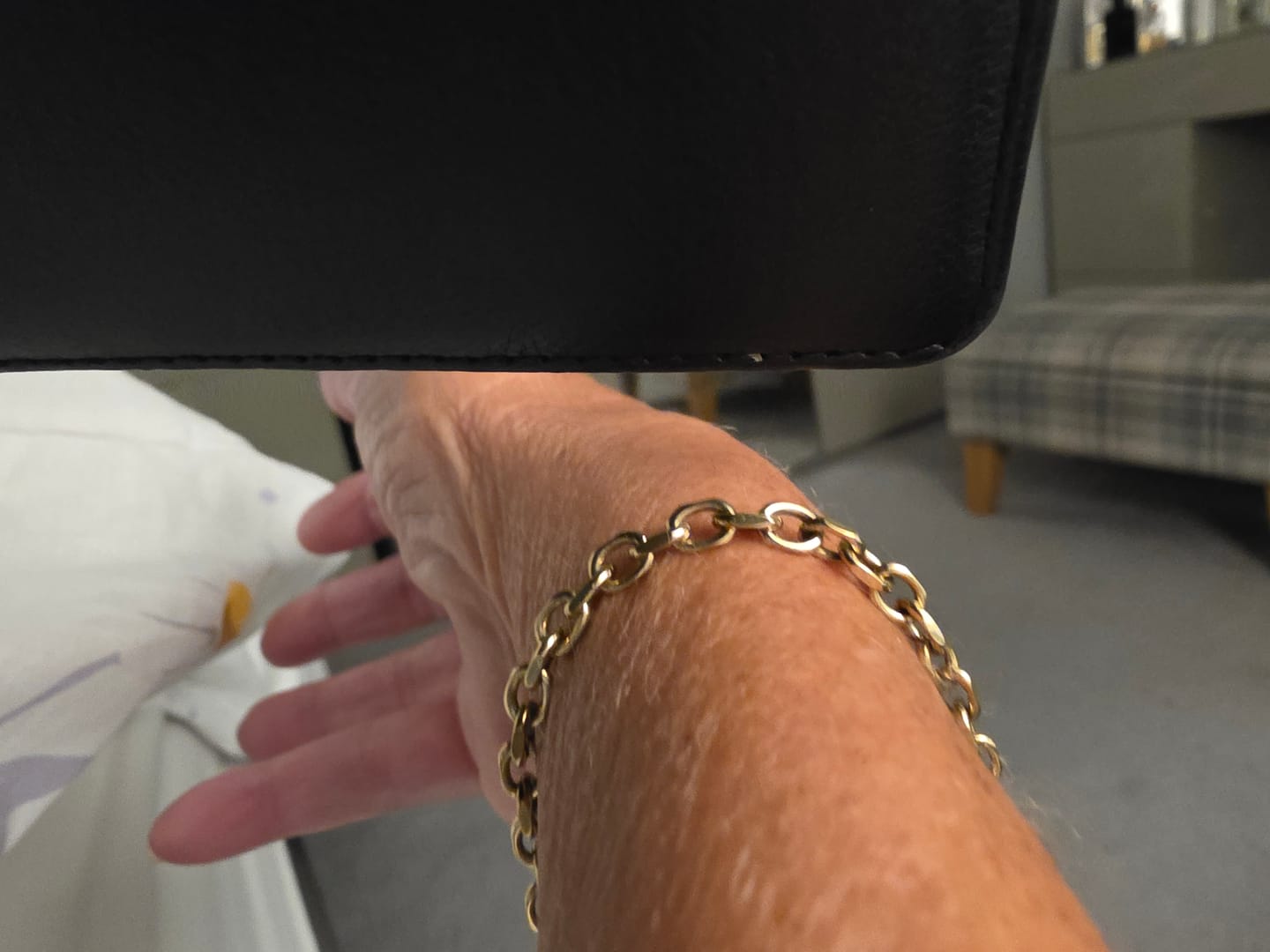 Customer photo review of Cuban T Bar Bracelet