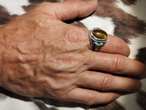 Customer photo review of Aries Tiger Eye Gemstone Ring