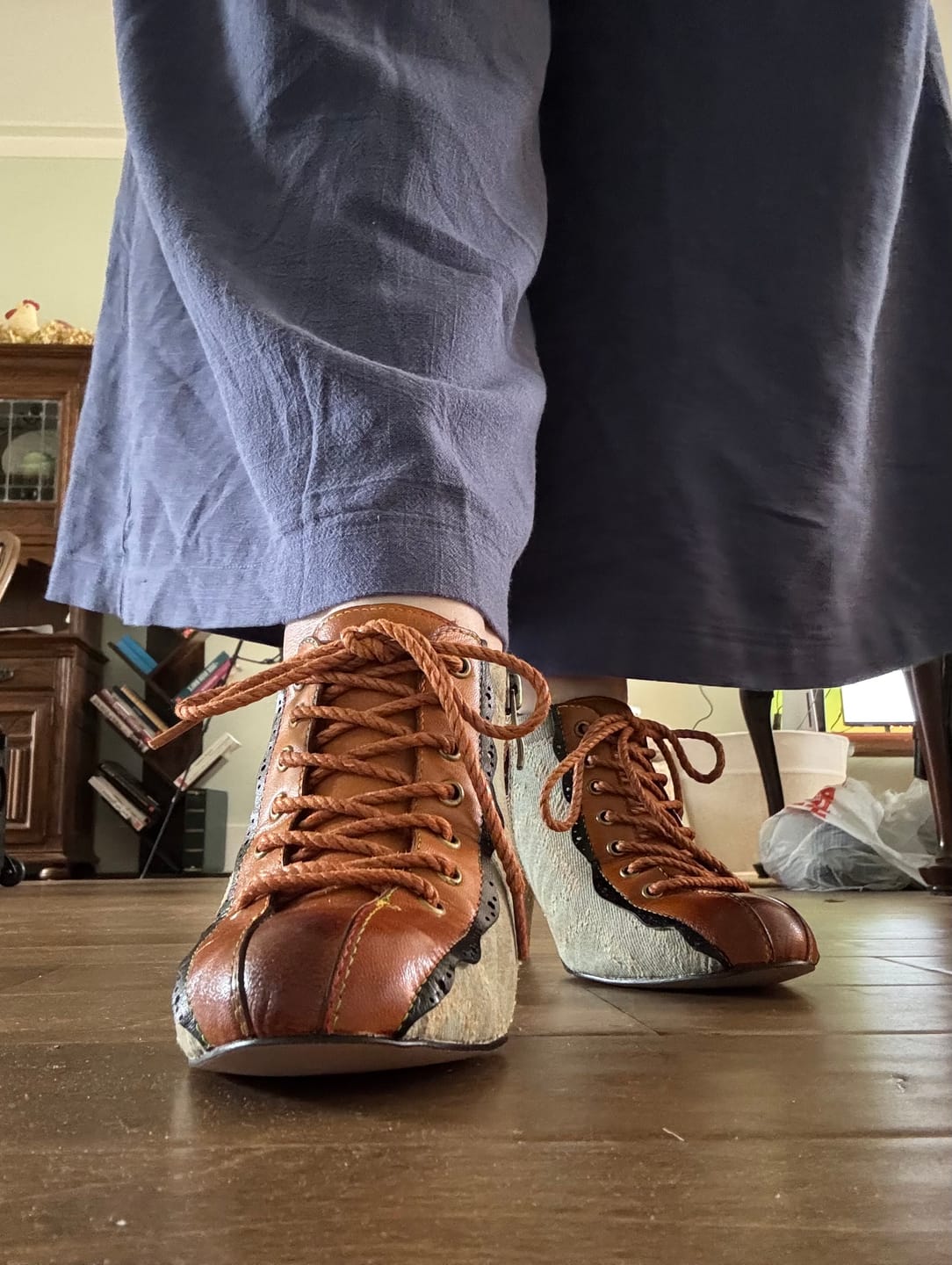 Customer photo review of Handmade Vintage Elegance Patchwork Pumps