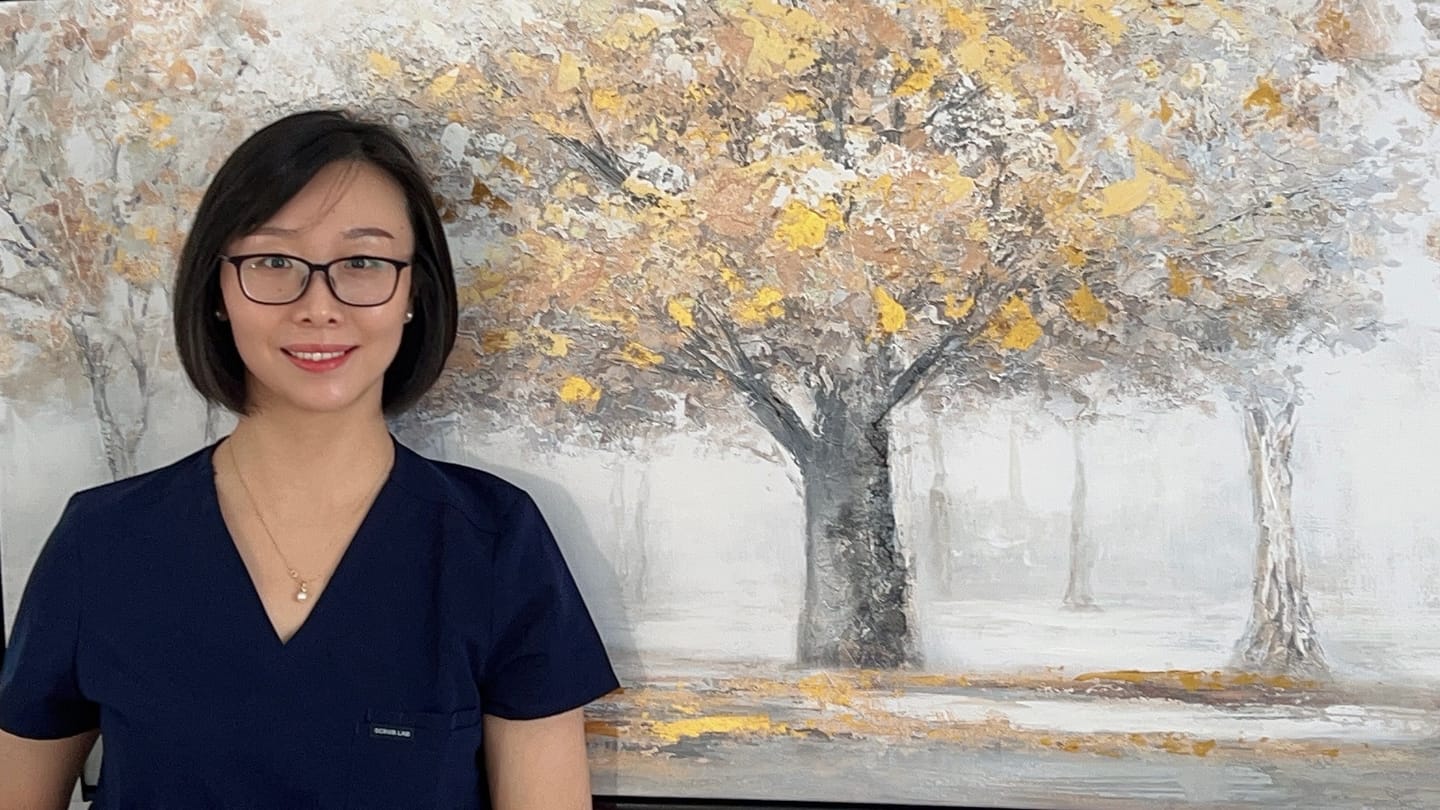 Customer photo review of FLORENCE Three Chest Pocket Scrub Top (Original SLTECH™ fabric) - Navy