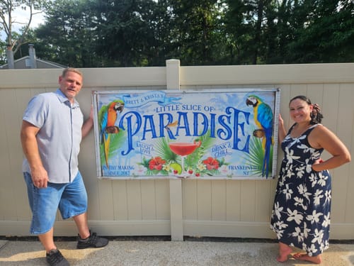 Customer photo review of Pool and Patio Sign & Tiki Bar Sign