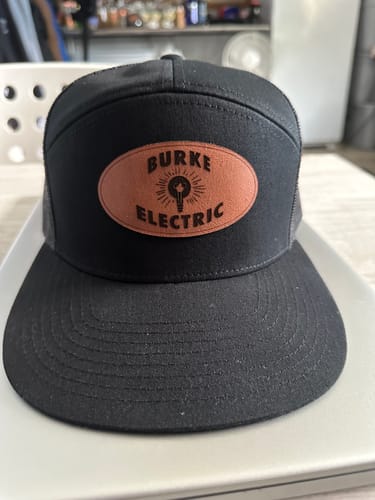 Customer photo review of Flat Bill Seven-Panel Leather Patch Hat - Richardson 168