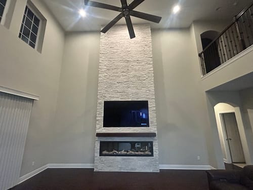 Customer photo review of Dynasty Allegro 76" Smart Linear Recessed / Built in Electric Fireplace