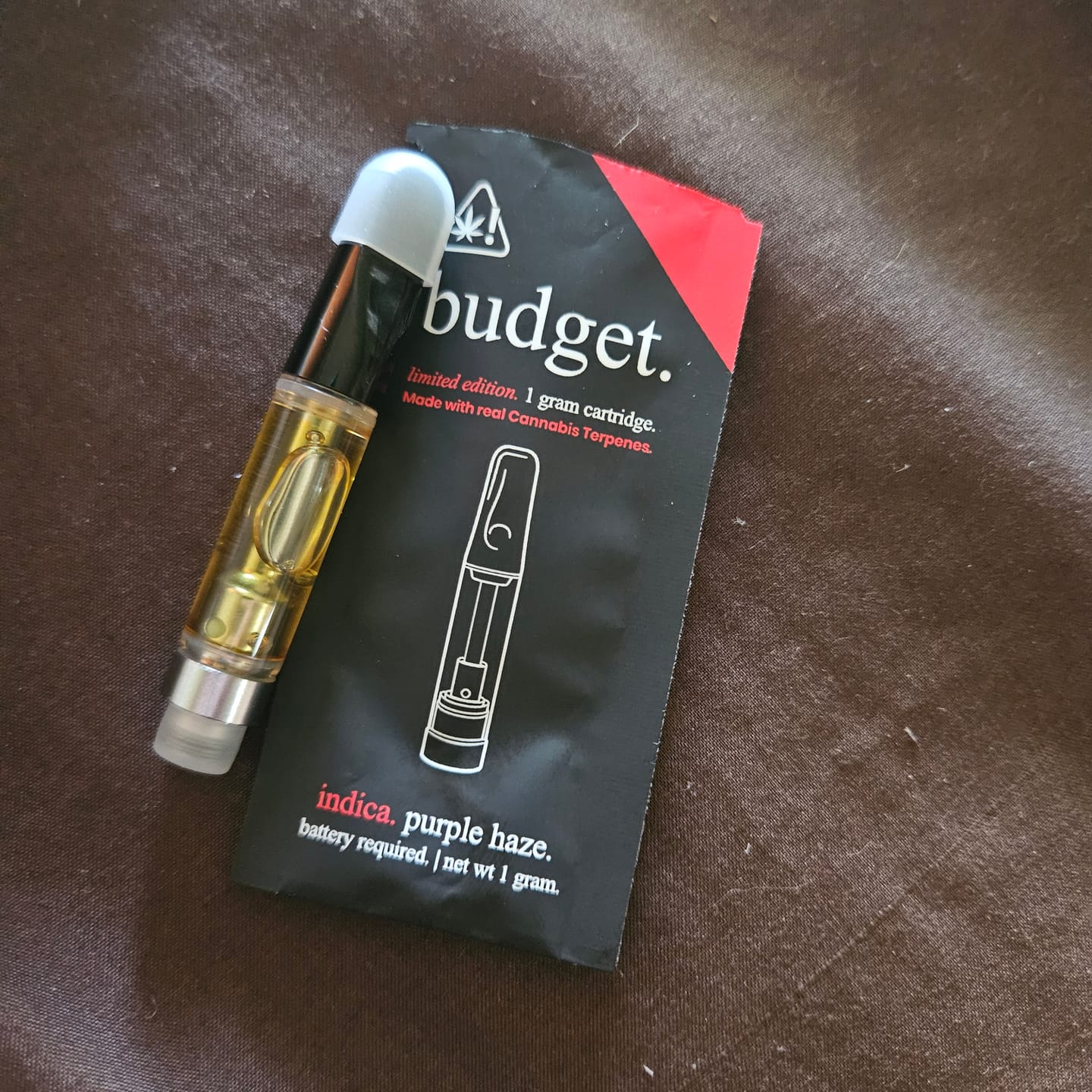 Customer photo review of 1 Gram Delta-8 THC Full Spectrum Vape Cartridge | Purple Haze - Indica