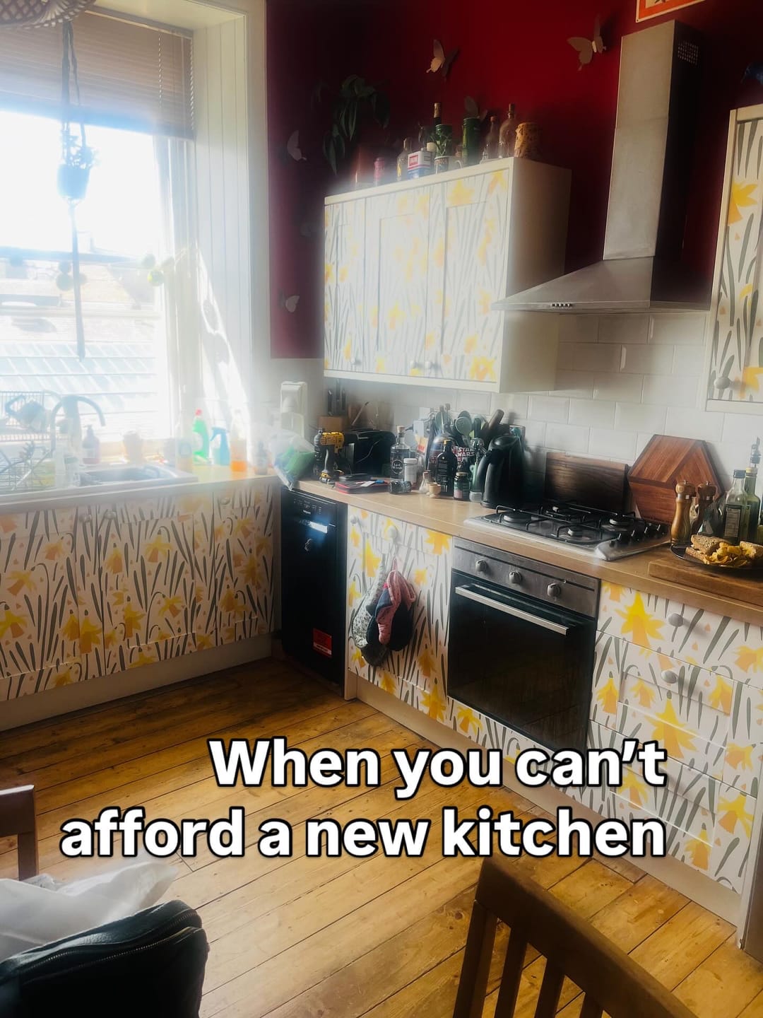 Customer photo review of Daffodil - Daffodil Yellow & Green Floral Vinyl Furniture Wrap