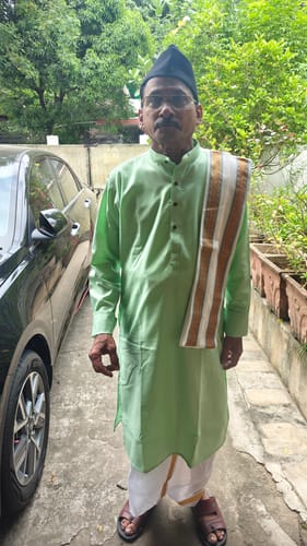 Customer photo review of Readymade  - White Panchakacham Pocket Dhotis For Men | Uathayam