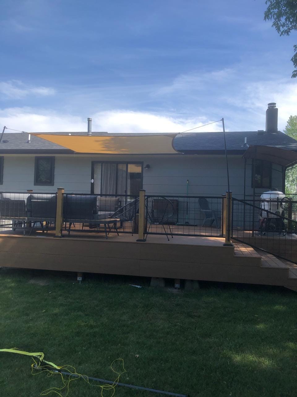Customer photo review of Custom Sized HDPE Breathable UV Block Rectangle Sun Shade Sail for Patio/Pool