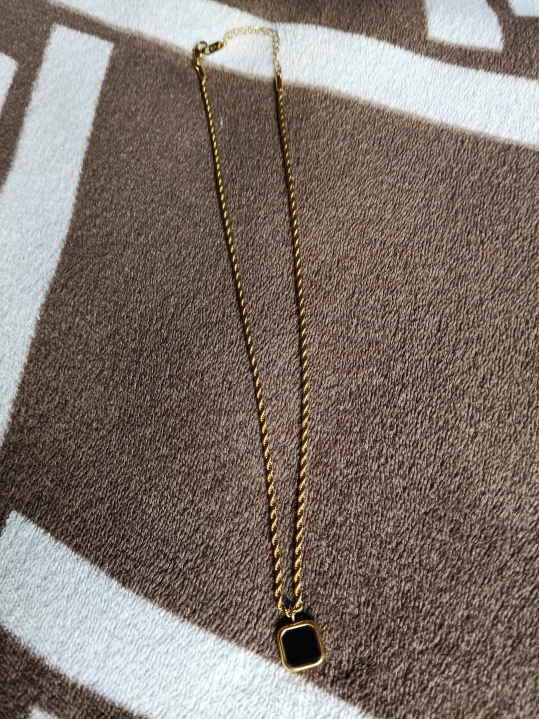Customer photo review of Black Enamel Necklace