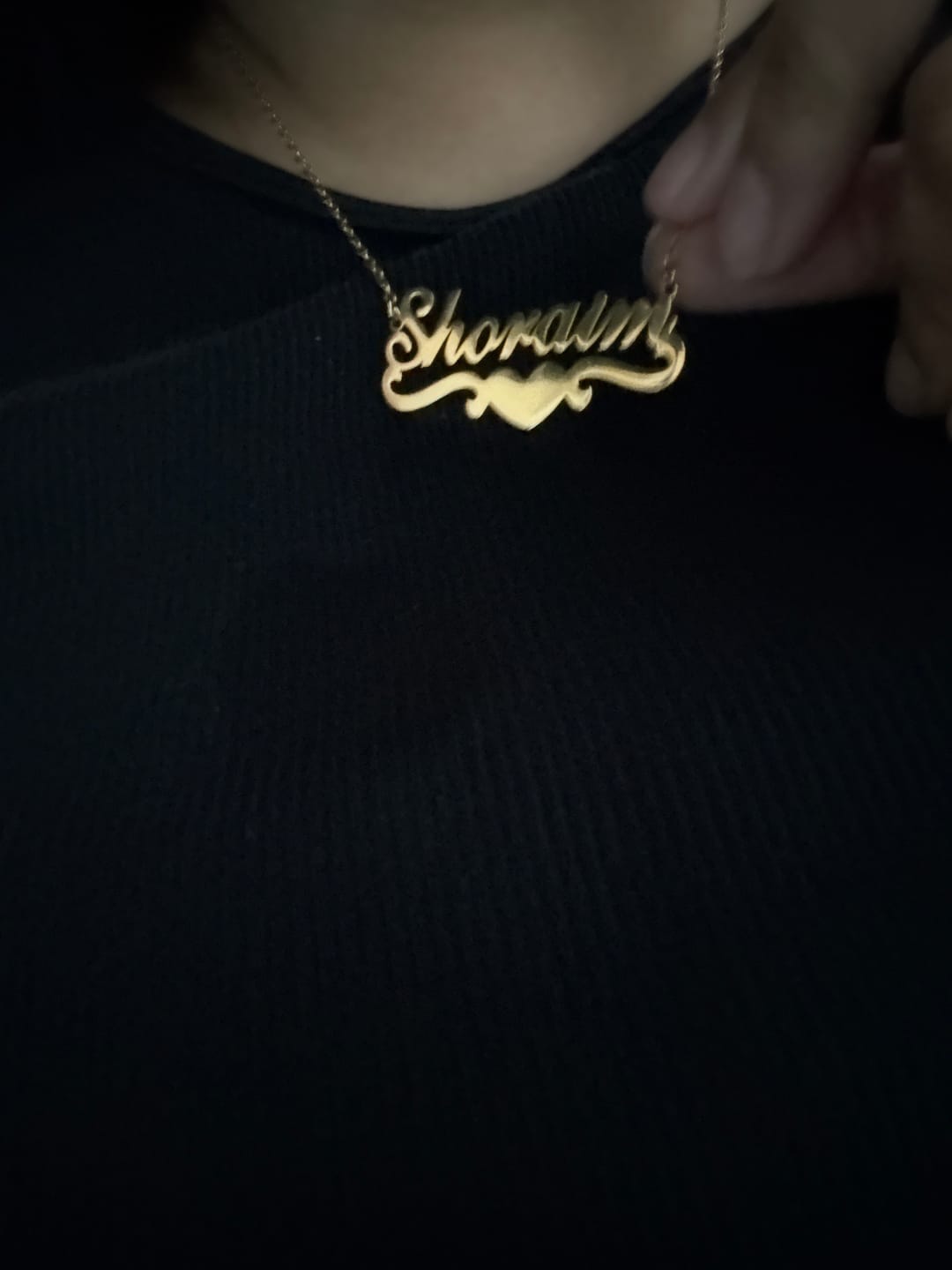 Customer photo review of Love Name Necklace