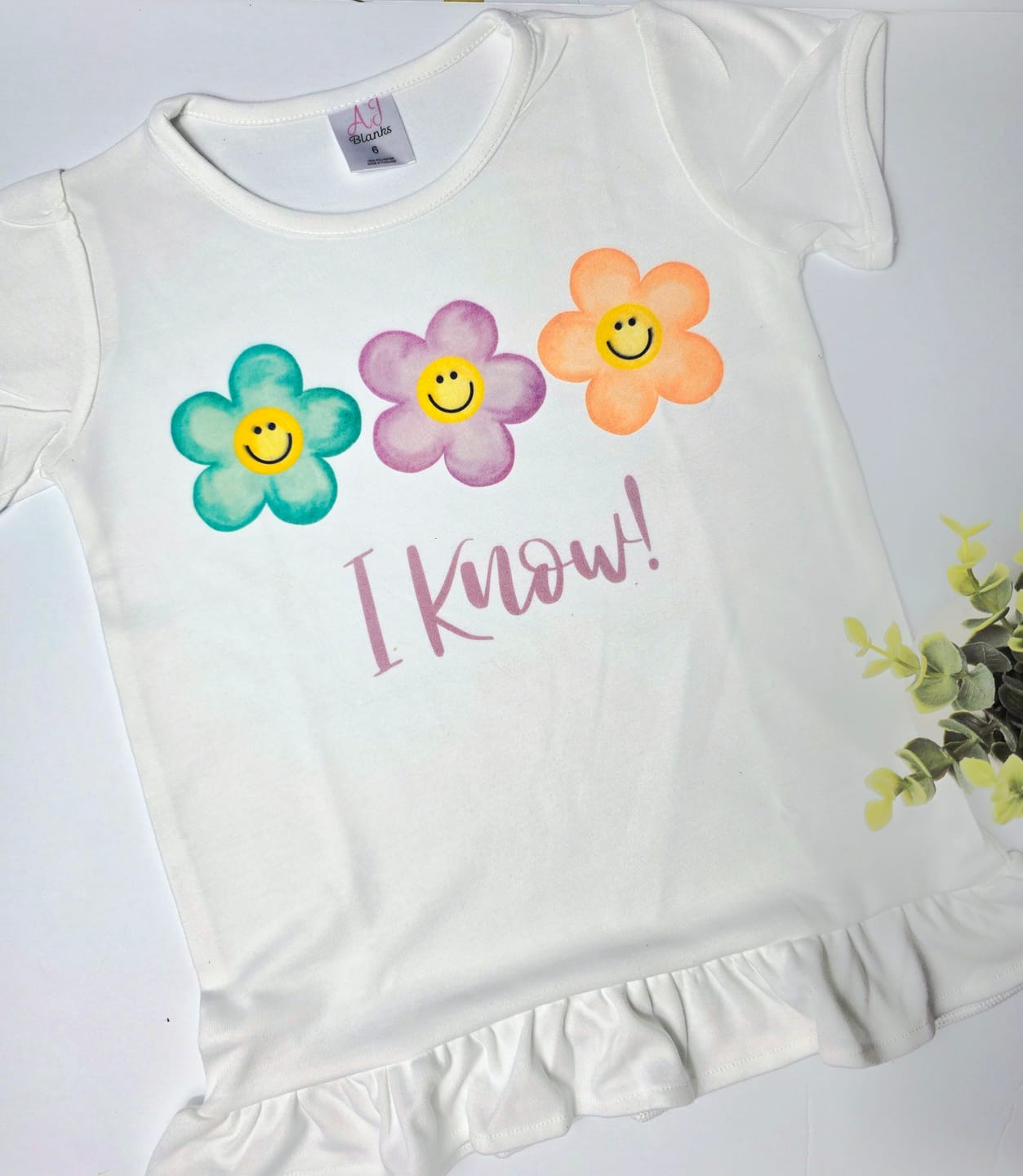 Customer photo review of Girl's SUBLIMATION RUFFLE Short Sleeve Shirt