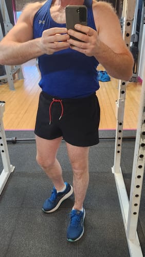 Customer photo review of Quads of the Gods | Black/Red Leg Day Shorts | Stay Shredded