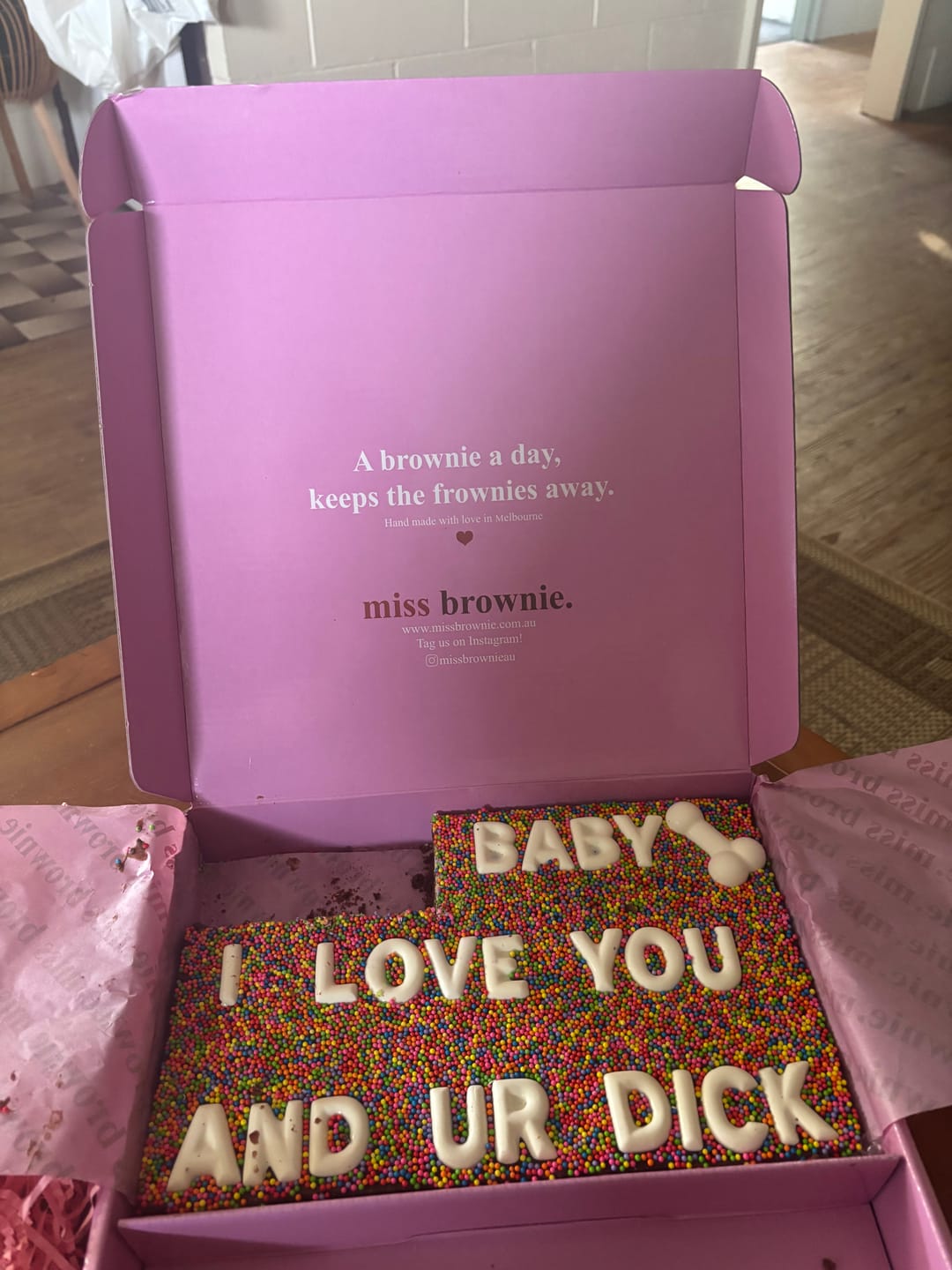 Customer photo review of Custom D!ck Brownie