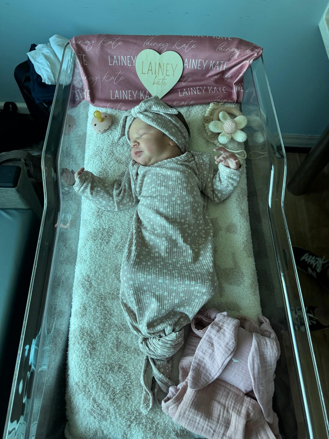 Customer photo review of Sleeper and Bow Set- Taupe Floral