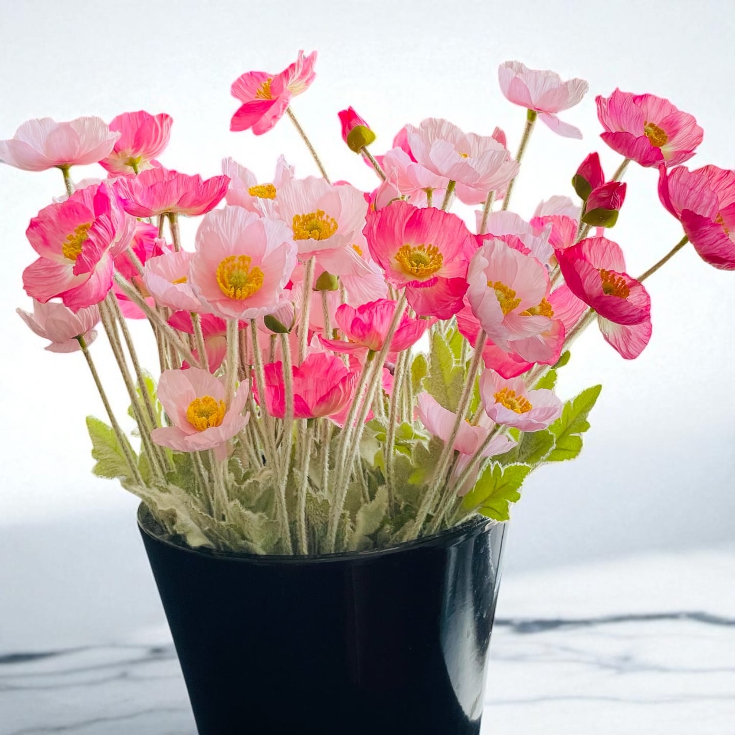 Customer photo review of Zijden Klaprozen - Roze Mix