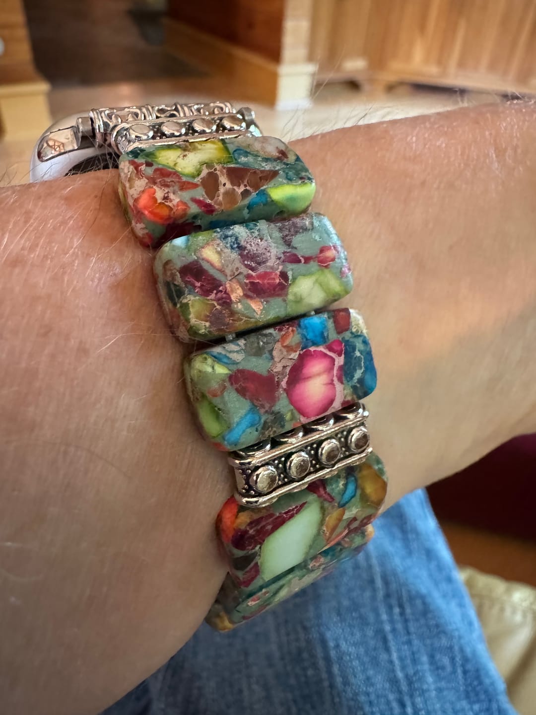 Customer photo review of Chic Flower Stretch Apple Watch Strap