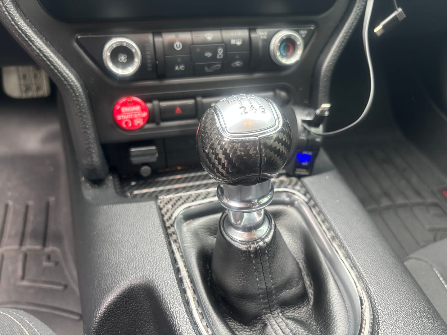 Customer photo review of Mustang 2015-2023 Real Carbon Fiber Manual Shift Knob Cover