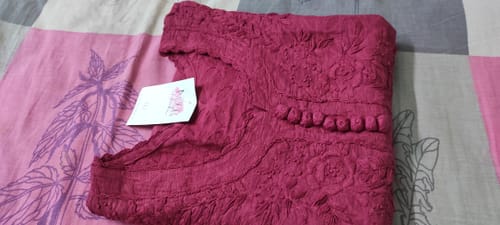 Customer photo review of Deep Purple Long Jacquard Cotton kurta