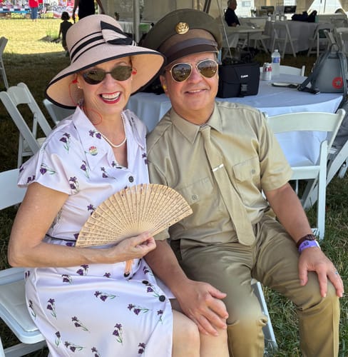 Customer photo review of Purple 1940s Petunia Lapel Dress