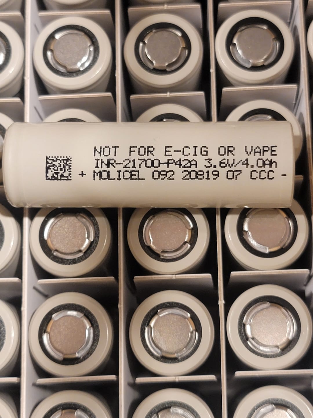 Customer photo review of Molicel P42A 21700 4200mAh 45A Battery