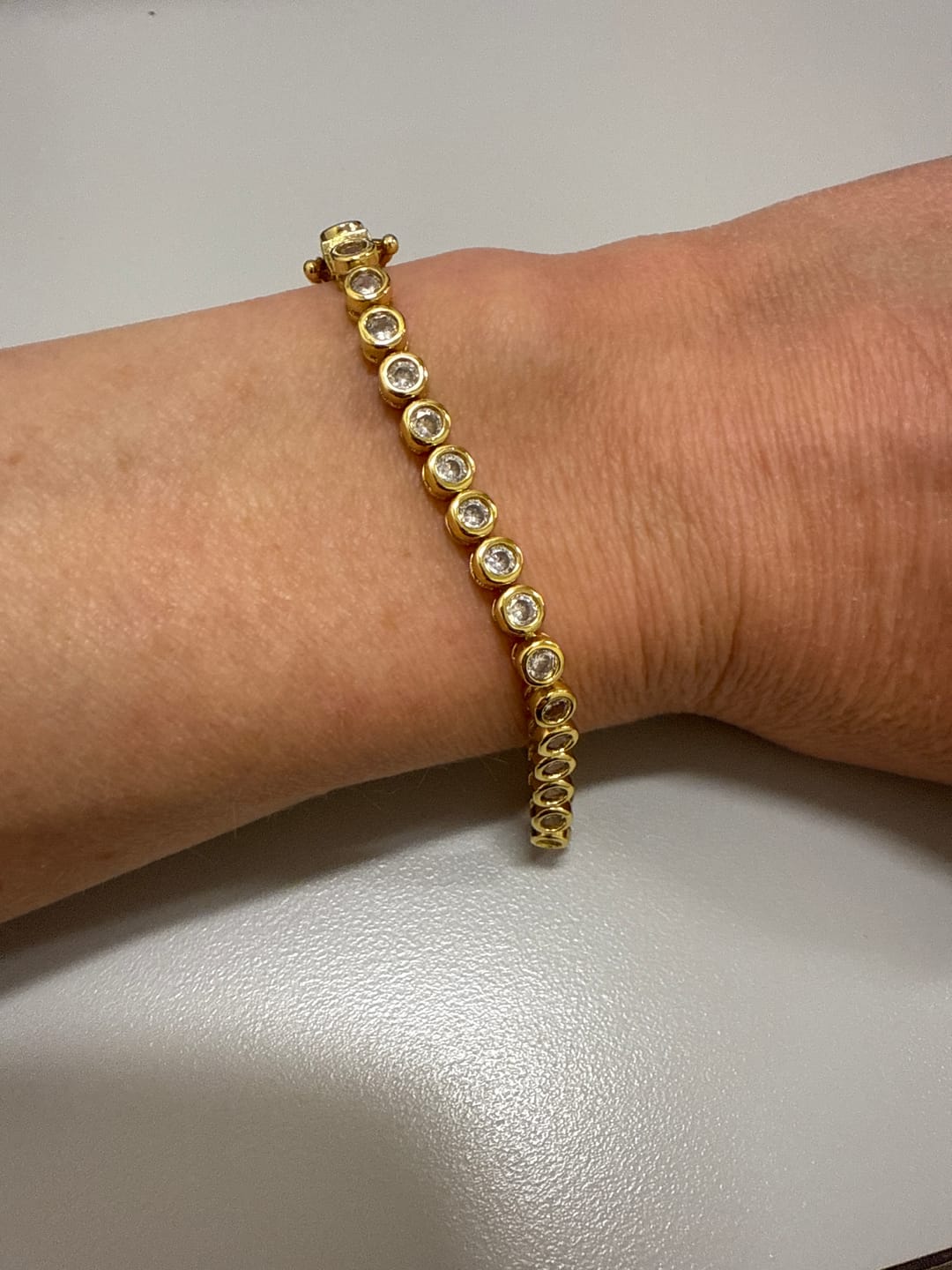 Customer photo review of Round Bezel Tennis Bracelet