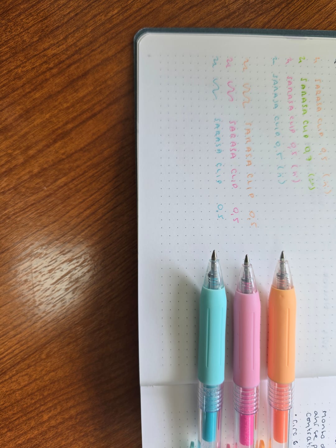 Customer photo review of Zebra - Set 3 Lápices Gel Sarasa Clip Milk