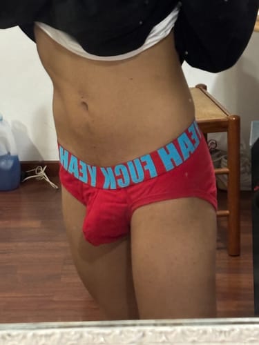Customer photo review of FLAME PUSH UP BRIEF