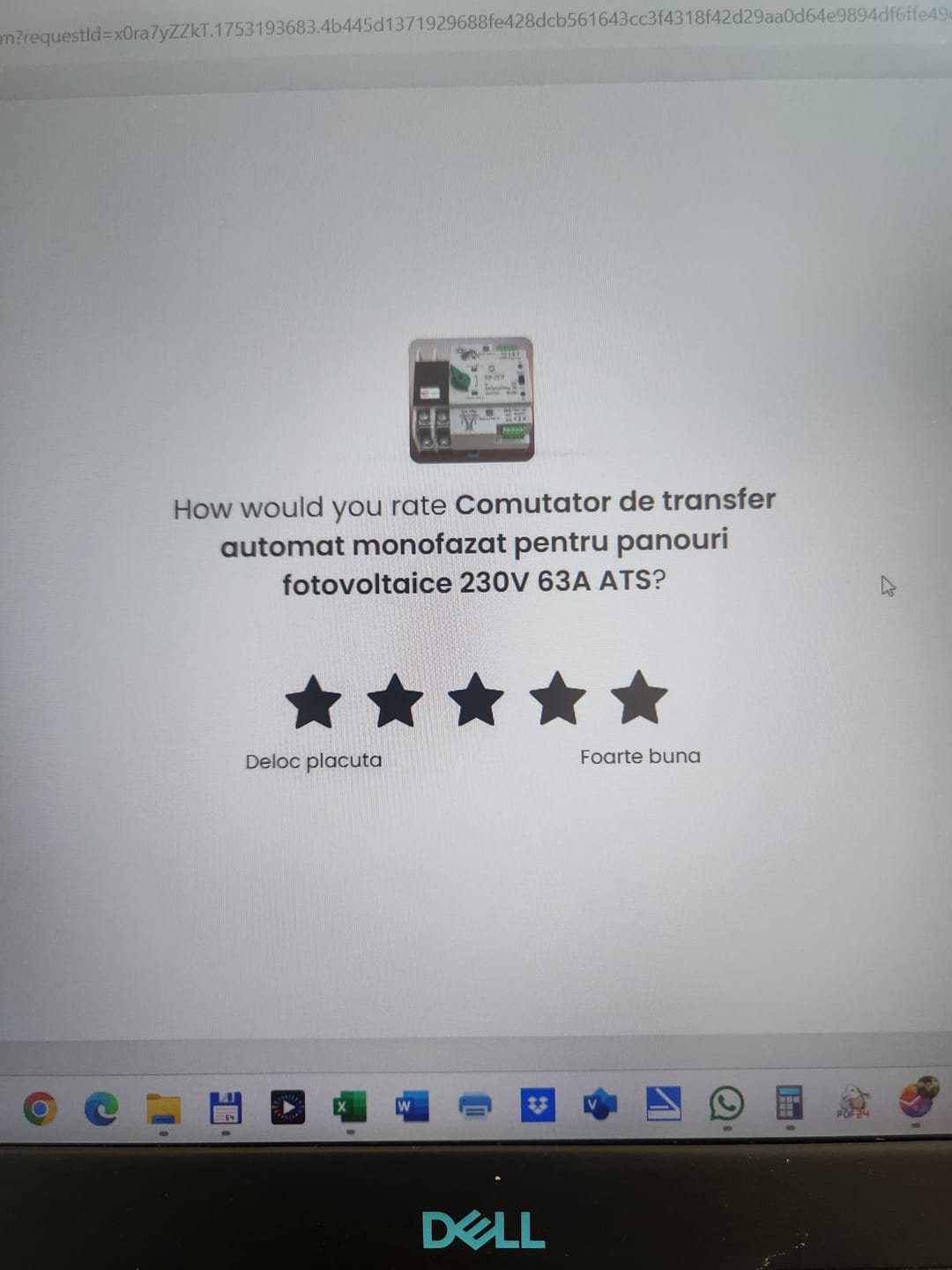 Customer photo review of Comutator de transfer automat monofazat pentru panouri fotovoltaice 230V 63A ATS