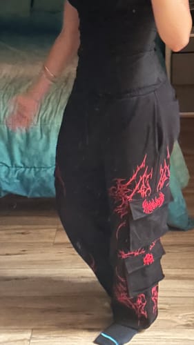 Customer photo review of Women's Duskraven Uncuffed luxury Cargos [NIGHTMARE]