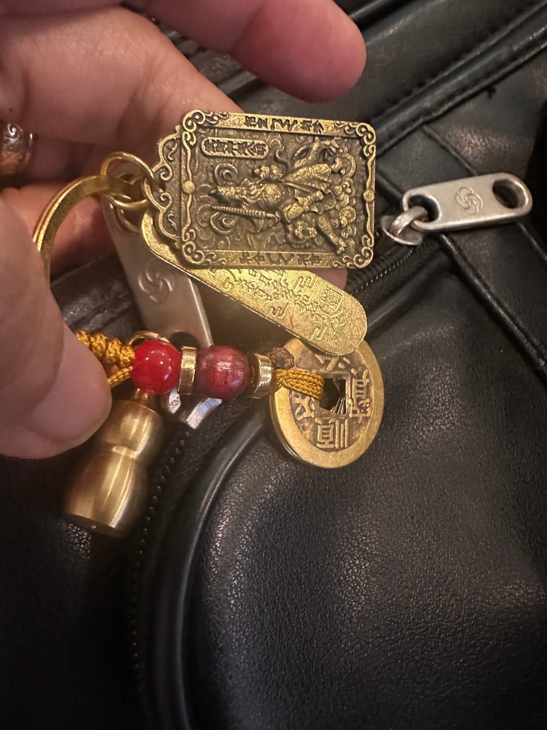 Customer photo review of Five Emperors Gourd & Lucky Coin Zodiac Keychain